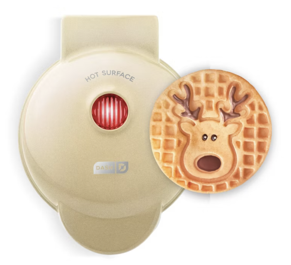 Dash Reindeer Mini Nonstick Waffle Maker